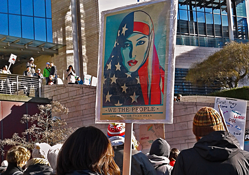 Sign: ''We the People: Are Greater than Fear''